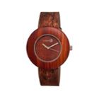 Earth Wood Ligna Red Leather-band Watch Ethew1403