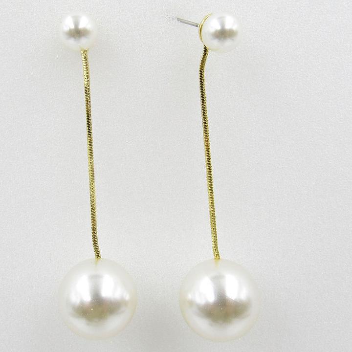 Vieste Rosa Prl 0518 Modern Pearl White Drop Earrings