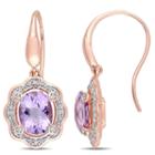 1/5 Ct. T.w. Genuine Purple Amethyst 18k Rose Gold Over Silver Drop Earrings