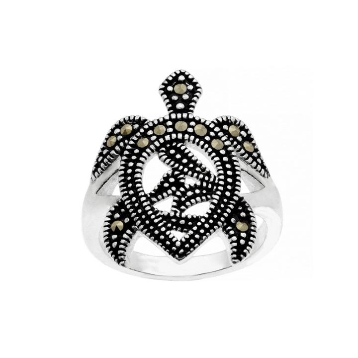 Sparkle Allure Womens Genuine Marcasite Cocktail Ring