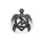 Sparkle Allure Womens Genuine Marcasite Cocktail Ring