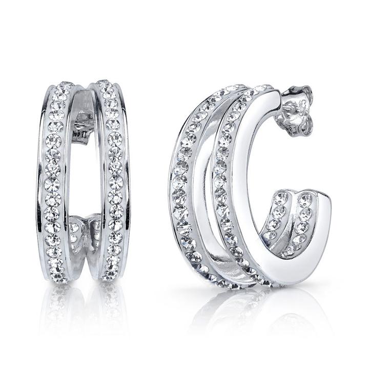 Sparkle Allure White 20mm Hoop Earrings