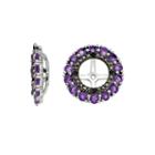 Genuine Amethyst & Black Sapphire Sterling Silver Earring Jackets