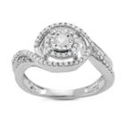 Womens 3/8 Ct. T.w. Genuine Round White Diamond Sterling Silver Engagement Ring