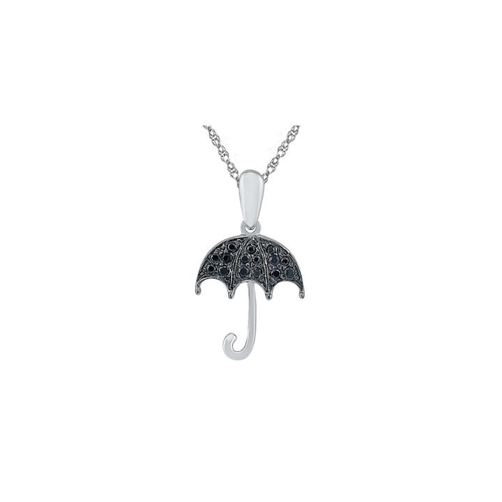 Womens 1/10 Ct. T.w. Black Diamond Sterling Silver Pendant Necklace