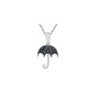 Womens 1/10 Ct. T.w. Black Diamond Sterling Silver Pendant Necklace