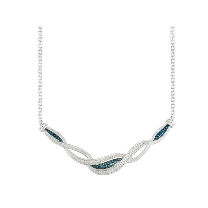 1/10 Ct. T.w. Blue Diamond Collar Necklace
