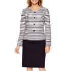 Isabella Long-sleeve Striped Jacket And Skirt Suit Set