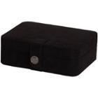 Mele & Co. Giana Black Plush Fabric Jewelry Box W/ Lift-out Tray