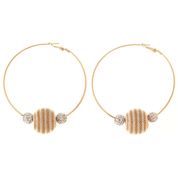 Natasha Accessories Clear 3 1/2 Inch Hoop Earrings