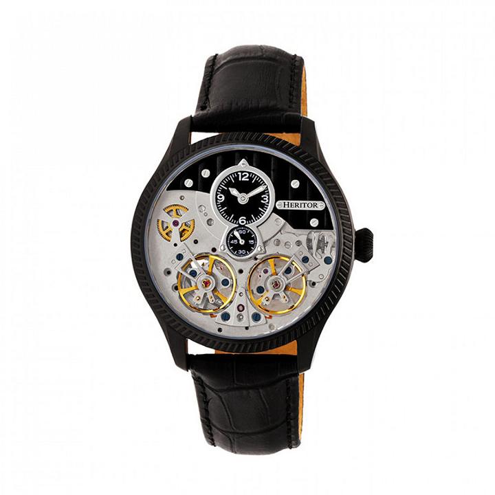 Heritor Unisex Black Strap Watch-herhr7306