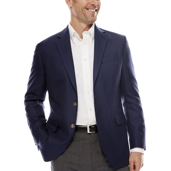 Stafford Executive Blue Hopsack Blazer - Classic