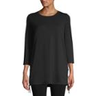 St. John's Bay Active 3/4 Sleeve Lace Hem Top