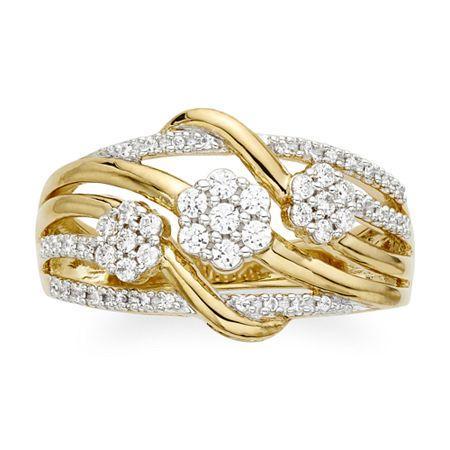 Diamond Blossom 3/8 Ct. T.w. Diamond Criss-cross Ring