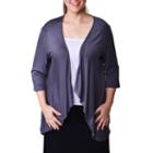 24/7 Comfort Apparel Open Shrug Cardigan-plus