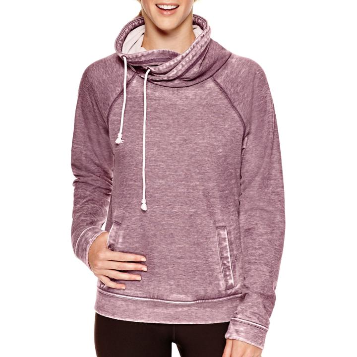 Reebok Burnout Fleece Cowlneck Yoga Pullover