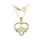 Heart-shaped Lab-created Opal And Diamond-accent Claddagh Pendant Necklace