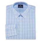 Stafford Executive Non-iron Cotton Pinpoint Oxford Long Sleeve Checked Dress Shirt