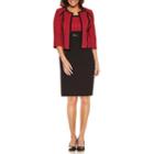 Studio 1 3/4 Sleeve Colorblock Jacket Dress-petites
