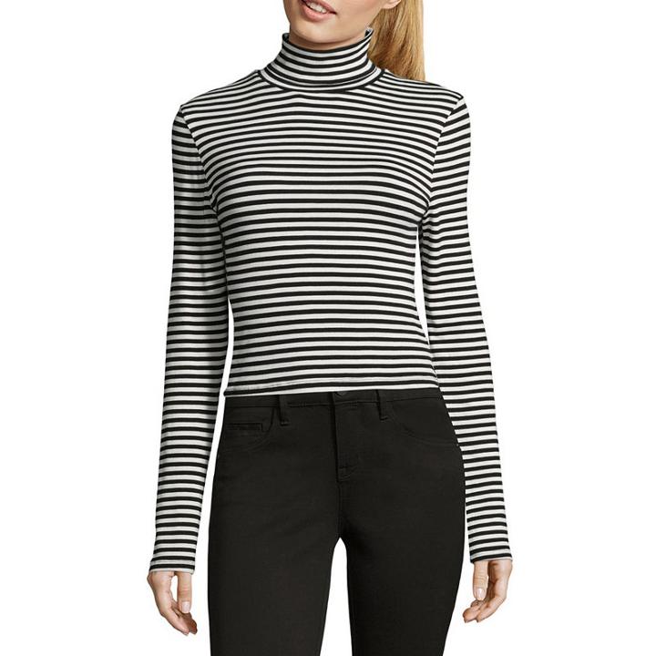 Heart N Soul Long Sleeve Turtleneck Knit Blouse-juniors
