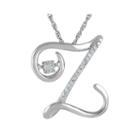 Love In Motion&trade; Diamond-accent Sterling Silver Z Pendant Necklace