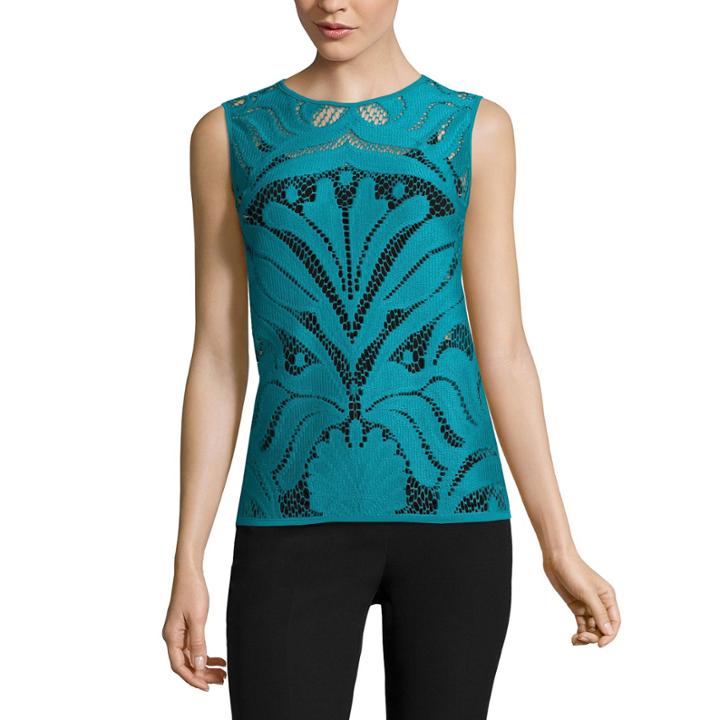 City Streets Sleeveless Scoop Neck T-shirt-womens