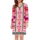 London Style Collection Chevron Print Shift Dress