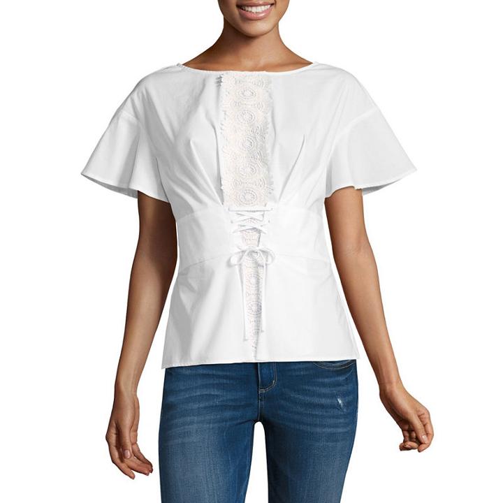 Belle + Sky Flutter Sleeve Corset Top