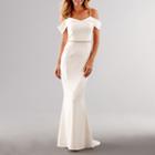 Scarlett Off-the-shoulder Rhinestone-trim Bridal Gown