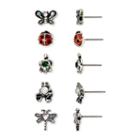 Mixit Silver-tone Bugs 5-pr. Earring Set