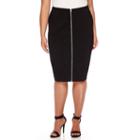 Boutique+ Zip-front Bodycon Pencil Skirt - Plus