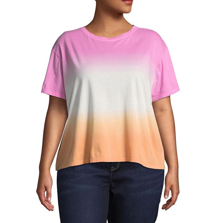 Arizona Short Sleeve Tie Dye Boxy Tee- Juniors Plus