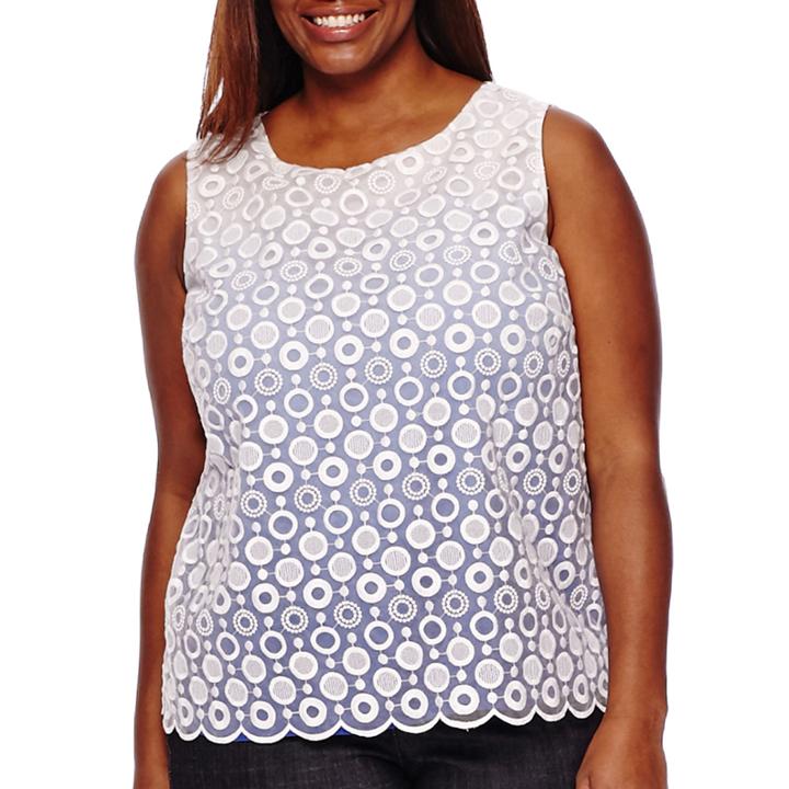 Liz Claiborne Lace Ombre Tank Top - Plus
