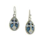 Symbols Of Faith Religious Jewelry Blue Crystal Drop Earrings
