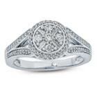Womens 1/2 Ct. T.w. Genuine Diamond White 10k Gold Engagement Ring