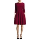 Danny & Nicole 3/4-sleeve Pintuck Fit-and-flare Dress