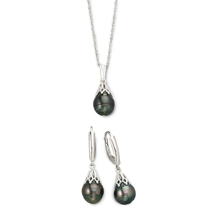 8-10mm Cultured Tahitian Pearl 2-piece Set