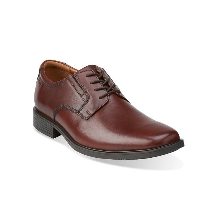 Clarks Tilden Mens Leather Plain-toe Dress Shoes