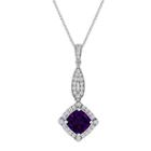 Genuine Amethyst And Lab-created White Sapphire Sterling Silver Pendant Necklace