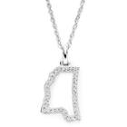 1/10 Ct. T.w. Diamond Sterling Silver Mississippi State Pendant Necklace