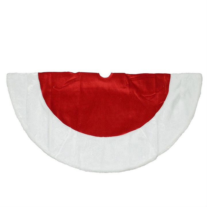 26 Traditional Red And White Velveteen Christmas Tree Skirt