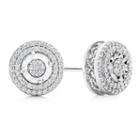 1/4 Ct. T.w. Genuine White Diamond Sterling Silver Round Stud Earrings
