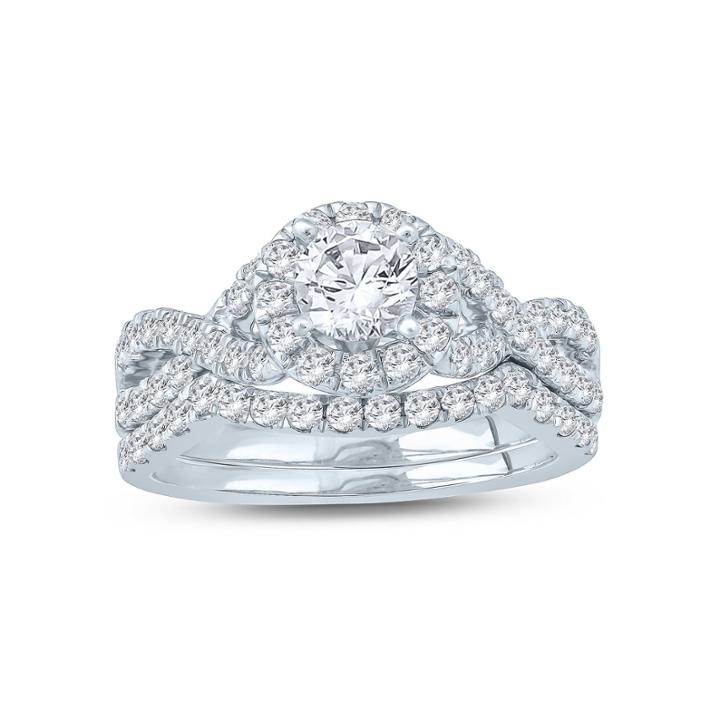 Womens 1 1/2 Ct. T.w. Genuine White Diamond 10k Gold Bridal Set