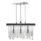 Nadia Collection 3 Light Chrome Finish Crystal Linear Pendant And Bar Chandelier