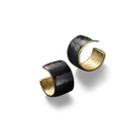 Kjl By Kenneth Jay Lane Black Enamel And Gold-tone Hoop Earrings