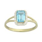 Genuine Blue Topaz And Lab-created White Sapphire Ring