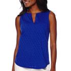 Liz Claiborne Sleeveless Punched Top