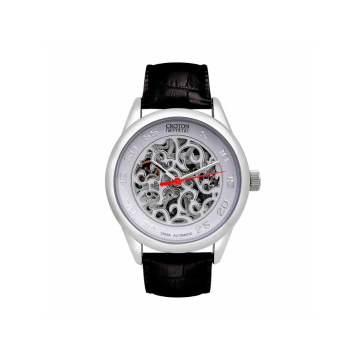 Croton Imperial Mens Black Strap Watch-ci331095ssdw