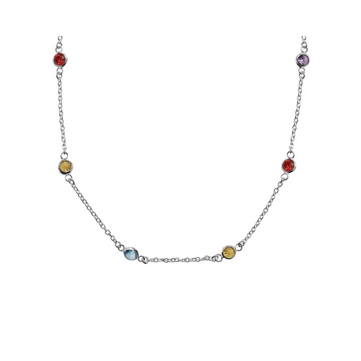 Silver Reflections&trade; Multi-color Cubic Zirconia Sterling Silver Necklace