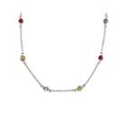 Silver Reflections&trade; Multi-color Cubic Zirconia Sterling Silver Necklace
